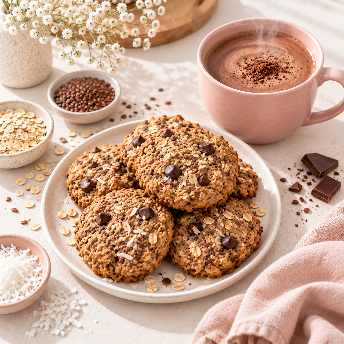 Cosy Lactation Cookie with mug of Lactation Hot Chocolate