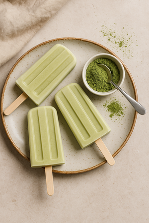 Matcha & Coconut Lactation Popsicles